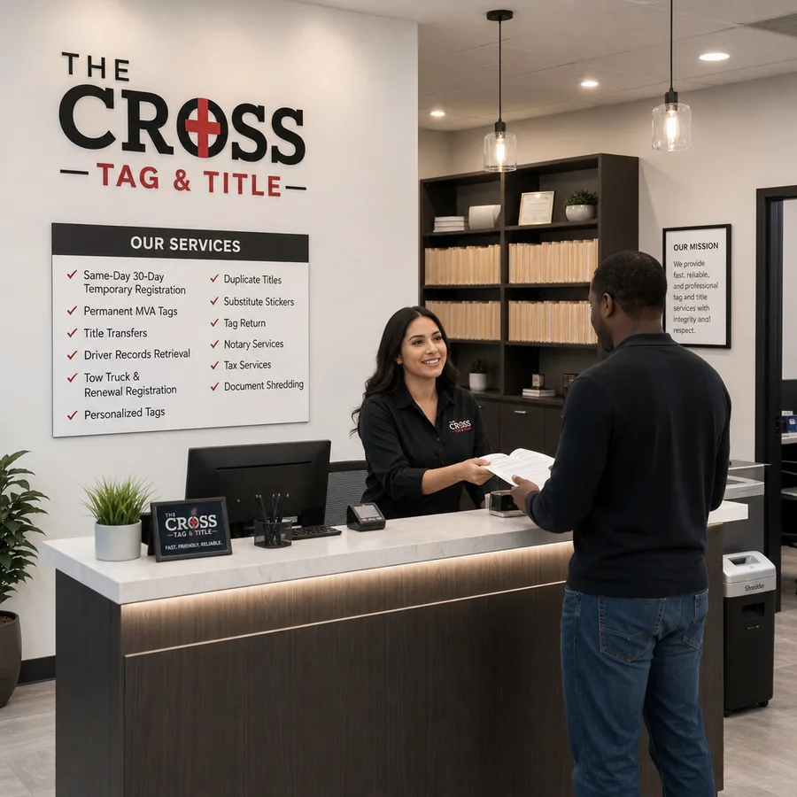 The Cross Tag & Title — friendly one-on-one service